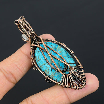 Turquoise Gemstone Evil Eye Pendant