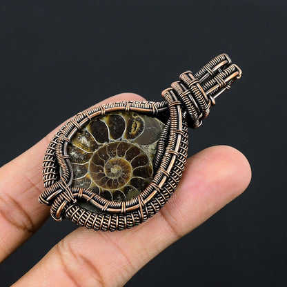 Iridescent Ammonite Gemstone Pendant