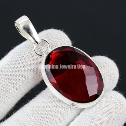 Red Garnet Gemstone Pendant