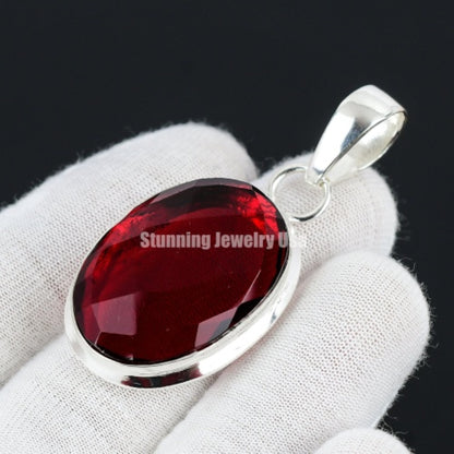 Red Garnet Gemstone Pendant