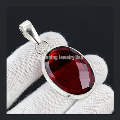 Red Garnet Gemstone Pendant
