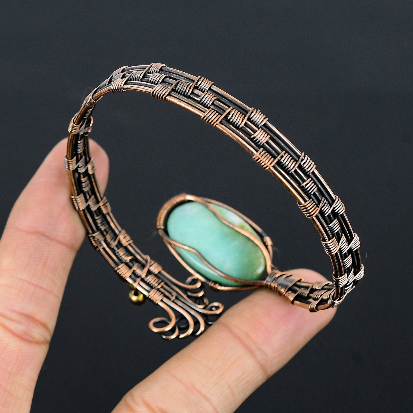 Lemon Yellow Chrysoprase Gemstone Cuff Bracelet