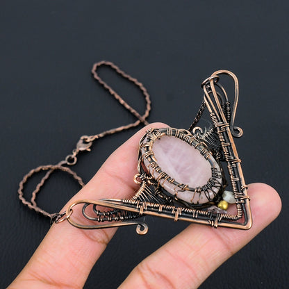 Pink Rose Quartz Gemstone Necklace