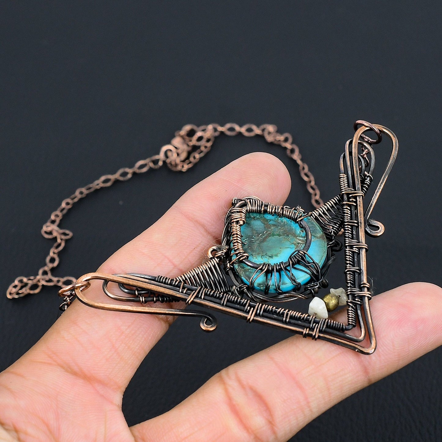 Turquoise Gemstone Tree of Life Pendant