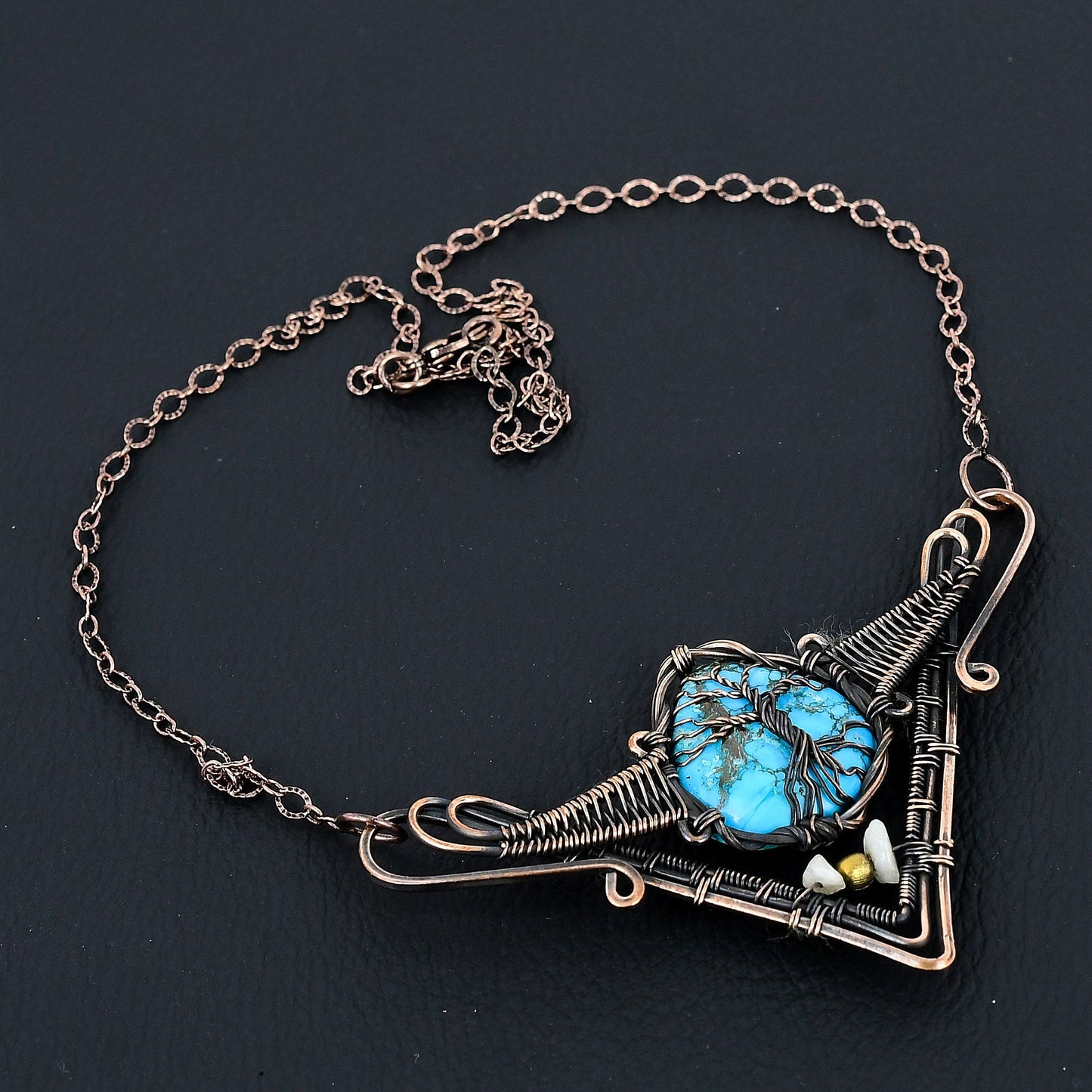 Turquoise Gemstone Tree of Life Pendant