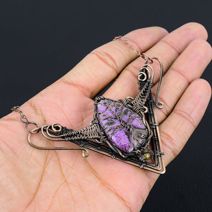 Purple Purpurite Gemstone Necklace