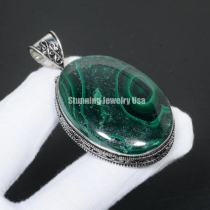 Green Malachite Gemstone Pendant