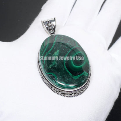 Green Malachite Gemstone Pendant