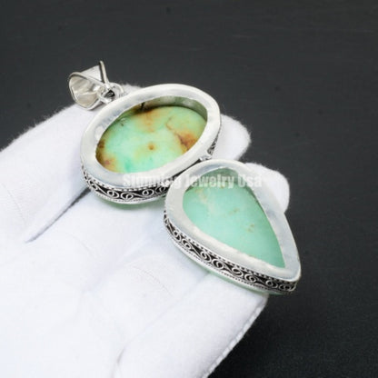 Green Chrysoprase Gemstone Pendant