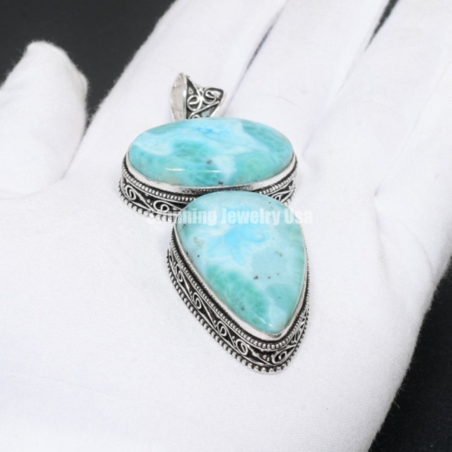 Blue Larimar Gemstone Pendant