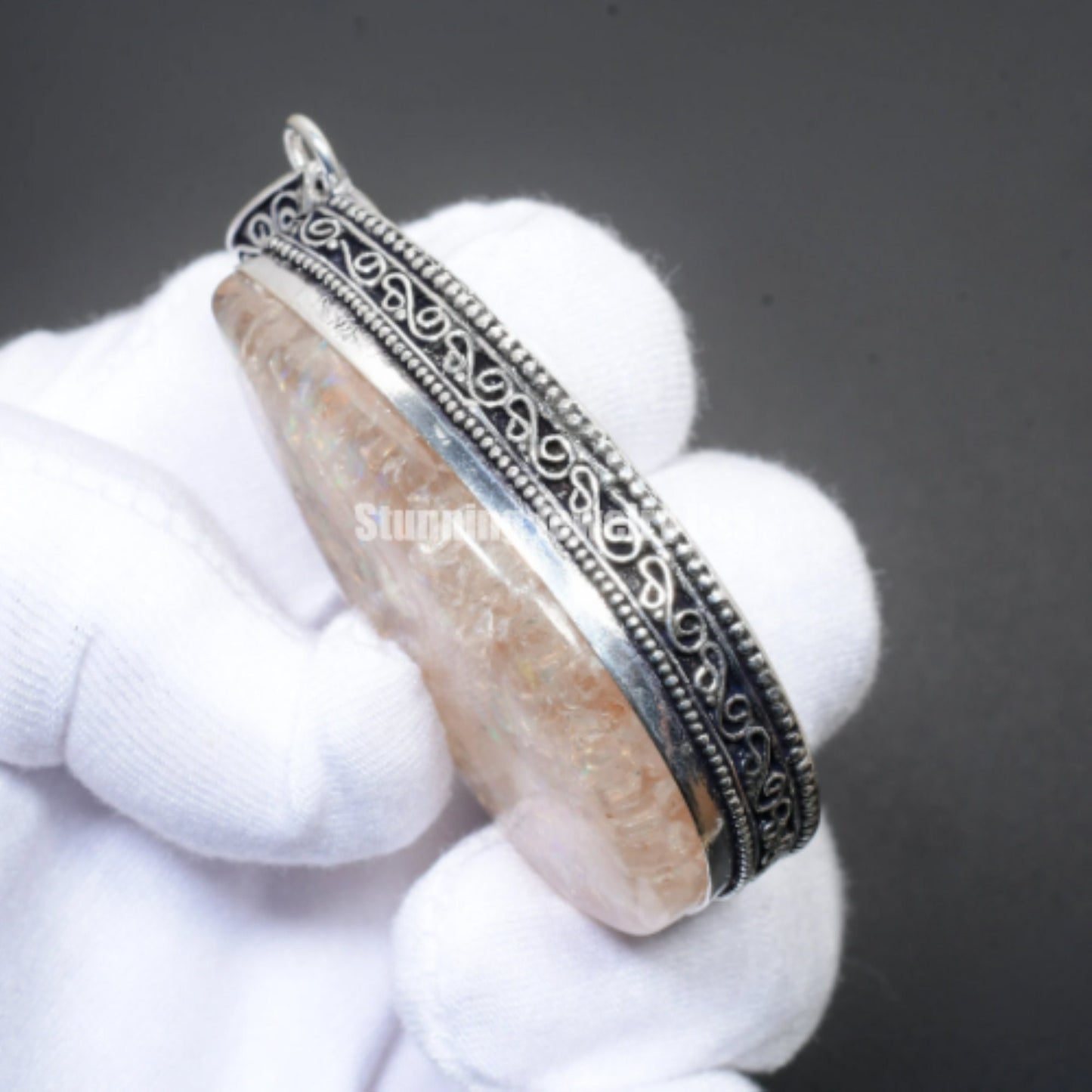 Orange Ethiopian Fire Opal Gemstone Pendant