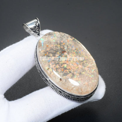 Orange Ethiopian Fire Opal Gemstone Pendant