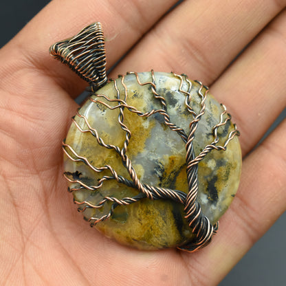Brown Tiger Dendrite Gemstone Pendant