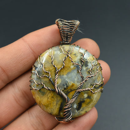 Brown Tiger Dendrite Gemstone Pendant