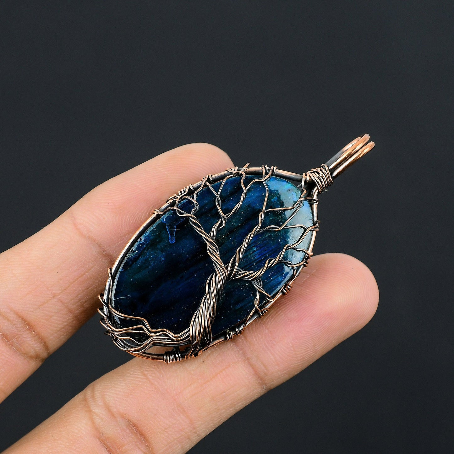 Blue Flash Labradorite Gemstone Pendant