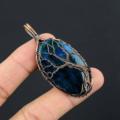 Blue Flash Labradorite Gemstone Pendant