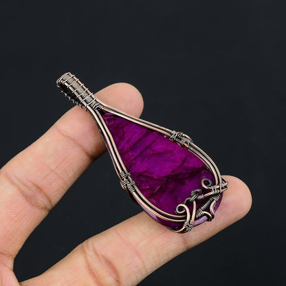 Purple Flash Labradorite Gemstone Pendant
