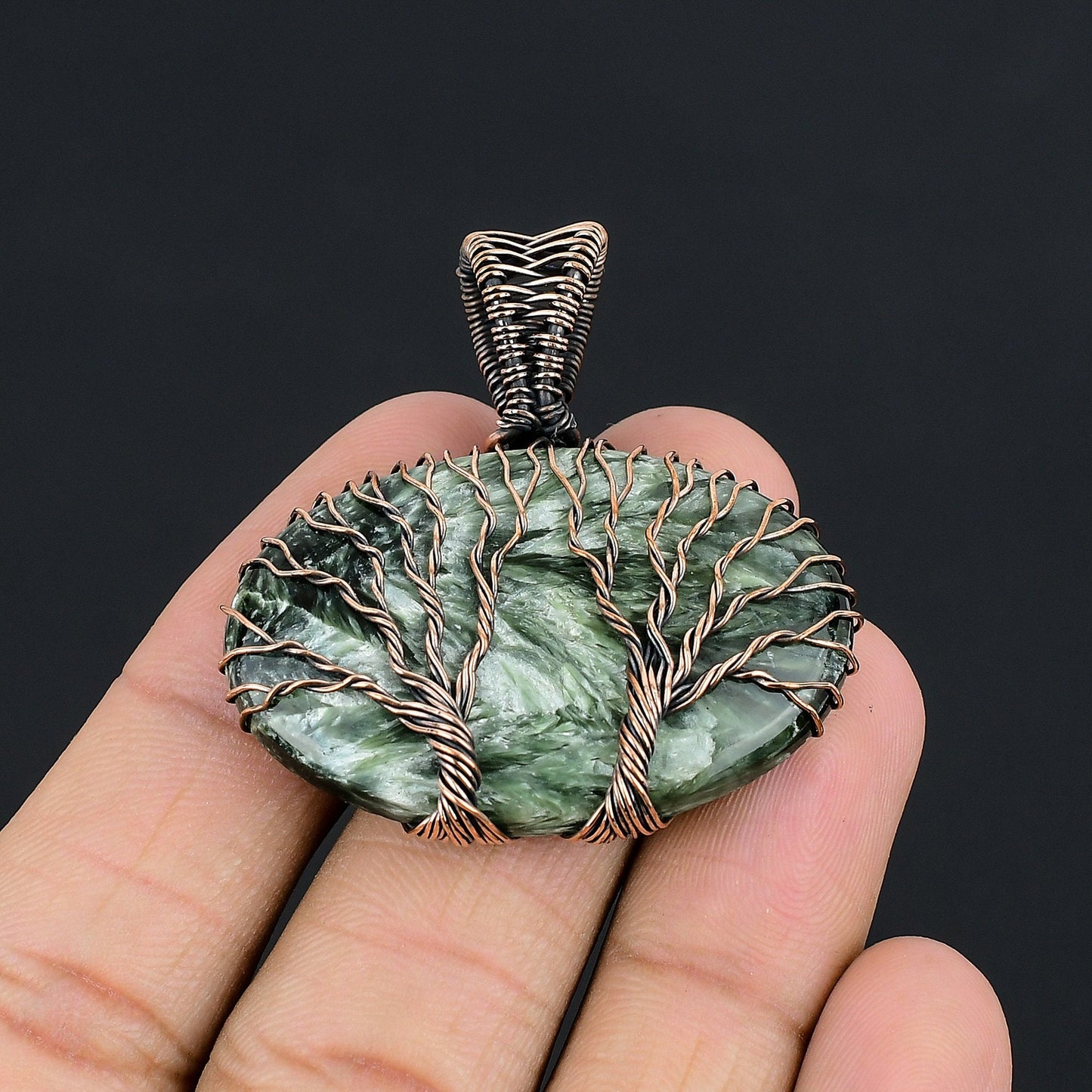 Green Seraphinite Gemstone Pendant