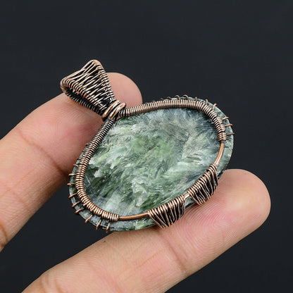 Green Seraphinite Gemstone Pendant