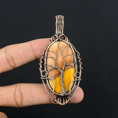Red-Yellow Mookaite Gemstone Pendant