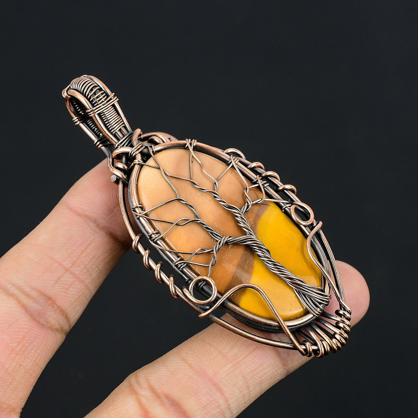 Red-Yellow Mookaite Gemstone Pendant
