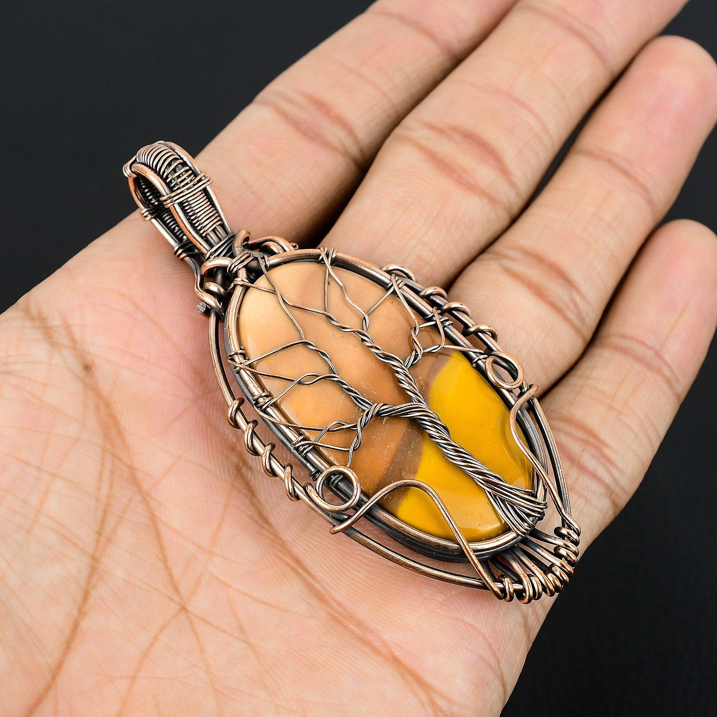 Red-Yellow Mookaite Gemstone Pendant