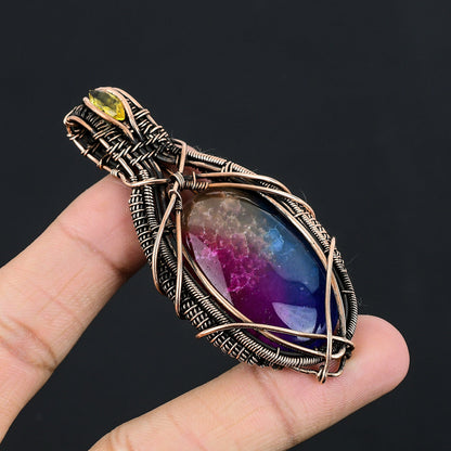 Rainbow Quartz Citrine Gemstone Pendant