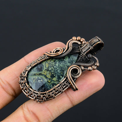 Black Star Galaxy Jasper Gemstone Pendant
