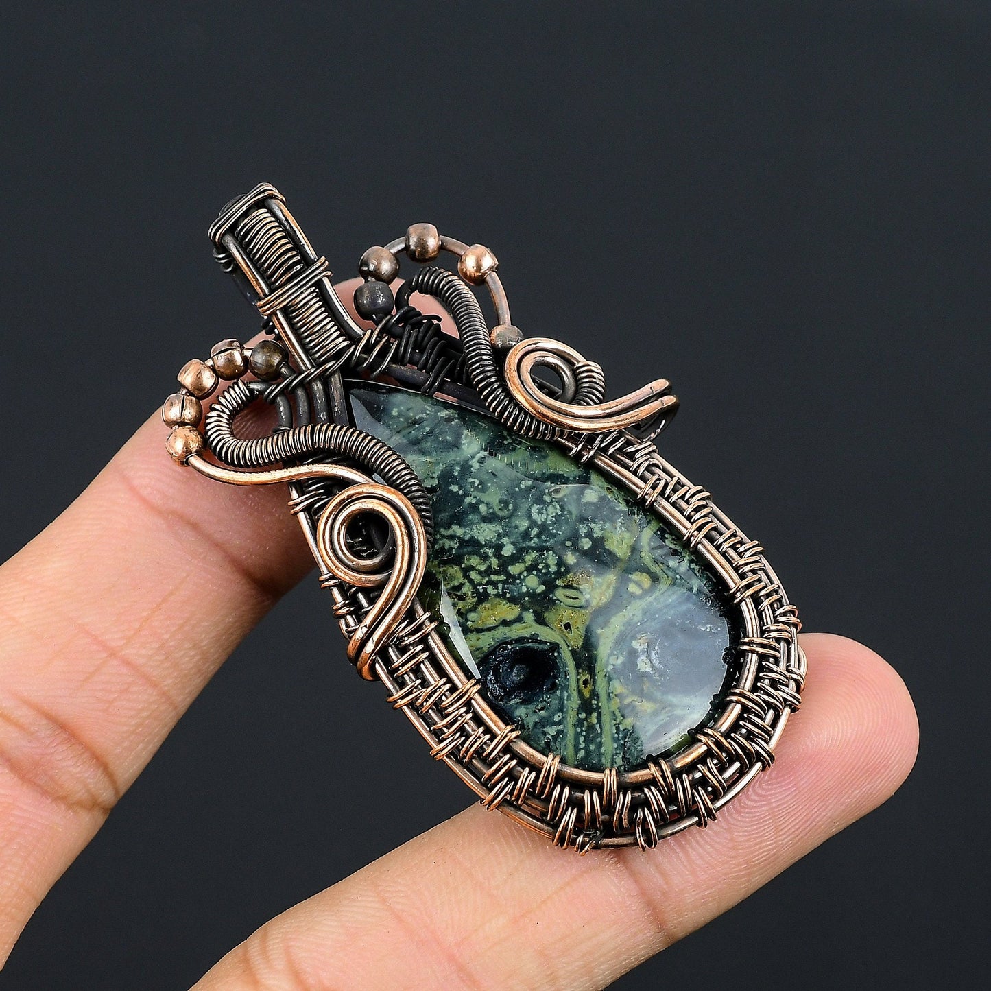 Black Star Galaxy Jasper Gemstone Pendant