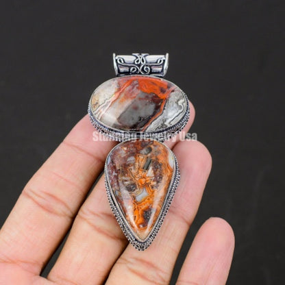 Blue Laguna Lace Agate Gemstone Pendant
