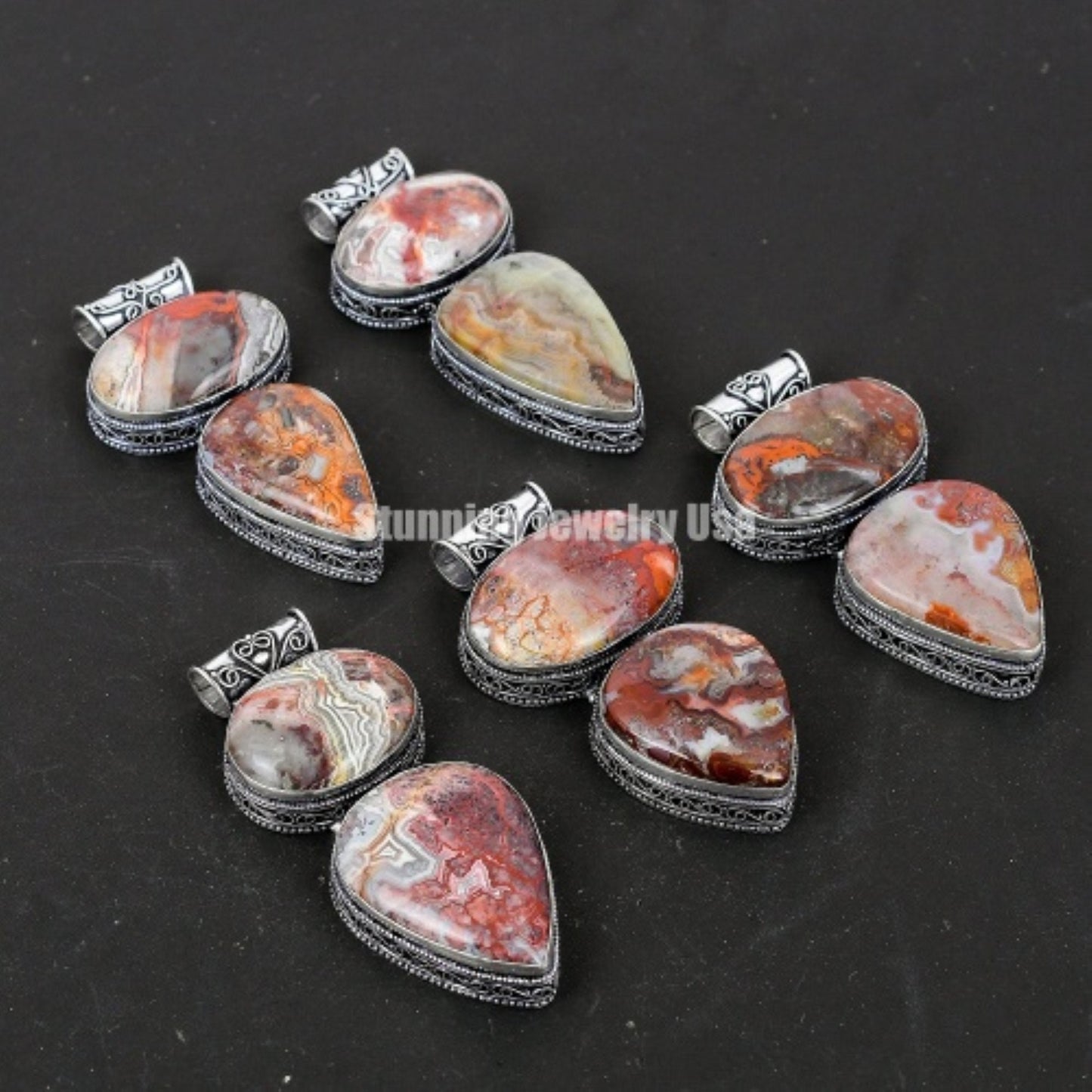 Blue Laguna Lace Agate Gemstone Pendant