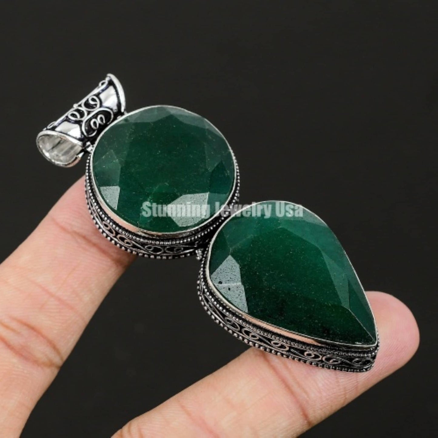 Green Emerald Gemstone Pendant