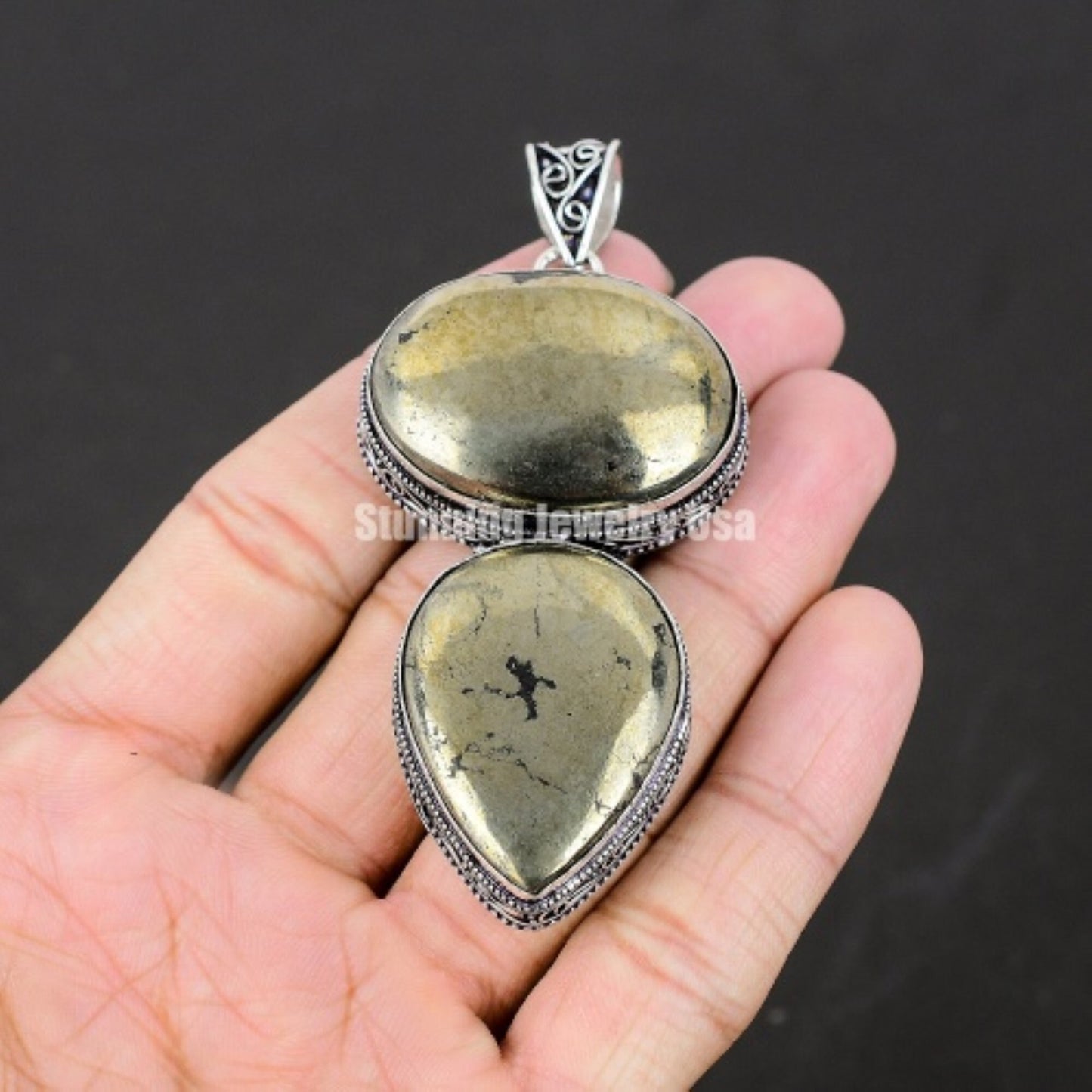 Gold Pyrite Gemstone Pendant