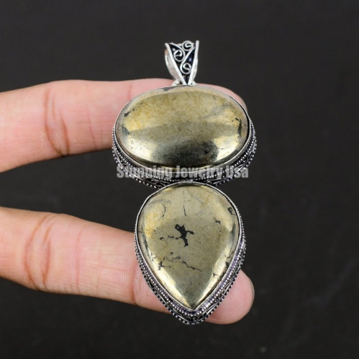 Gold Pyrite Gemstone Pendant