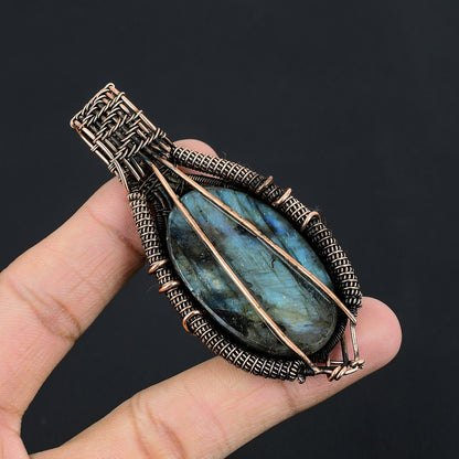 Blue Flash Labradorite Gemstone Pendant