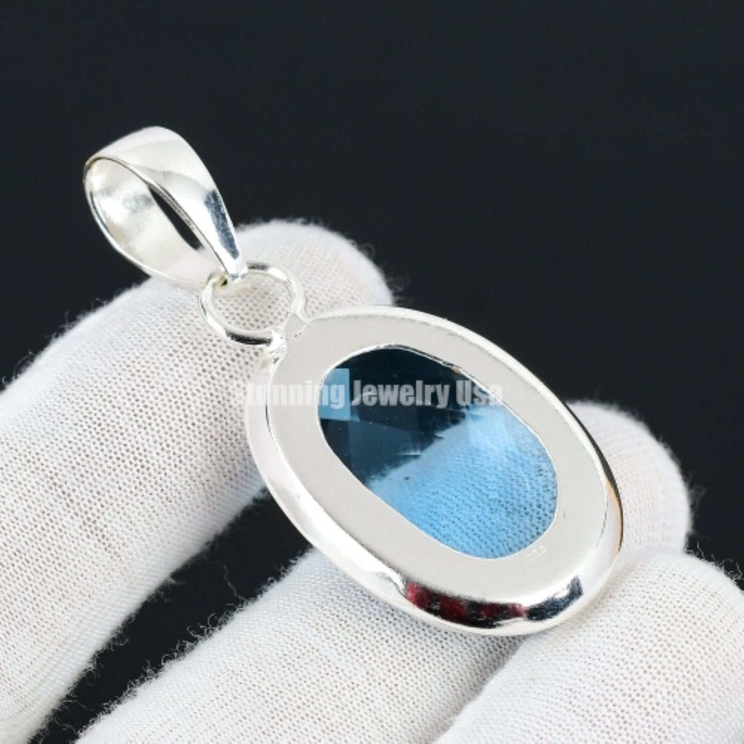 Swiss Blue Topaz Gemstone Pendant