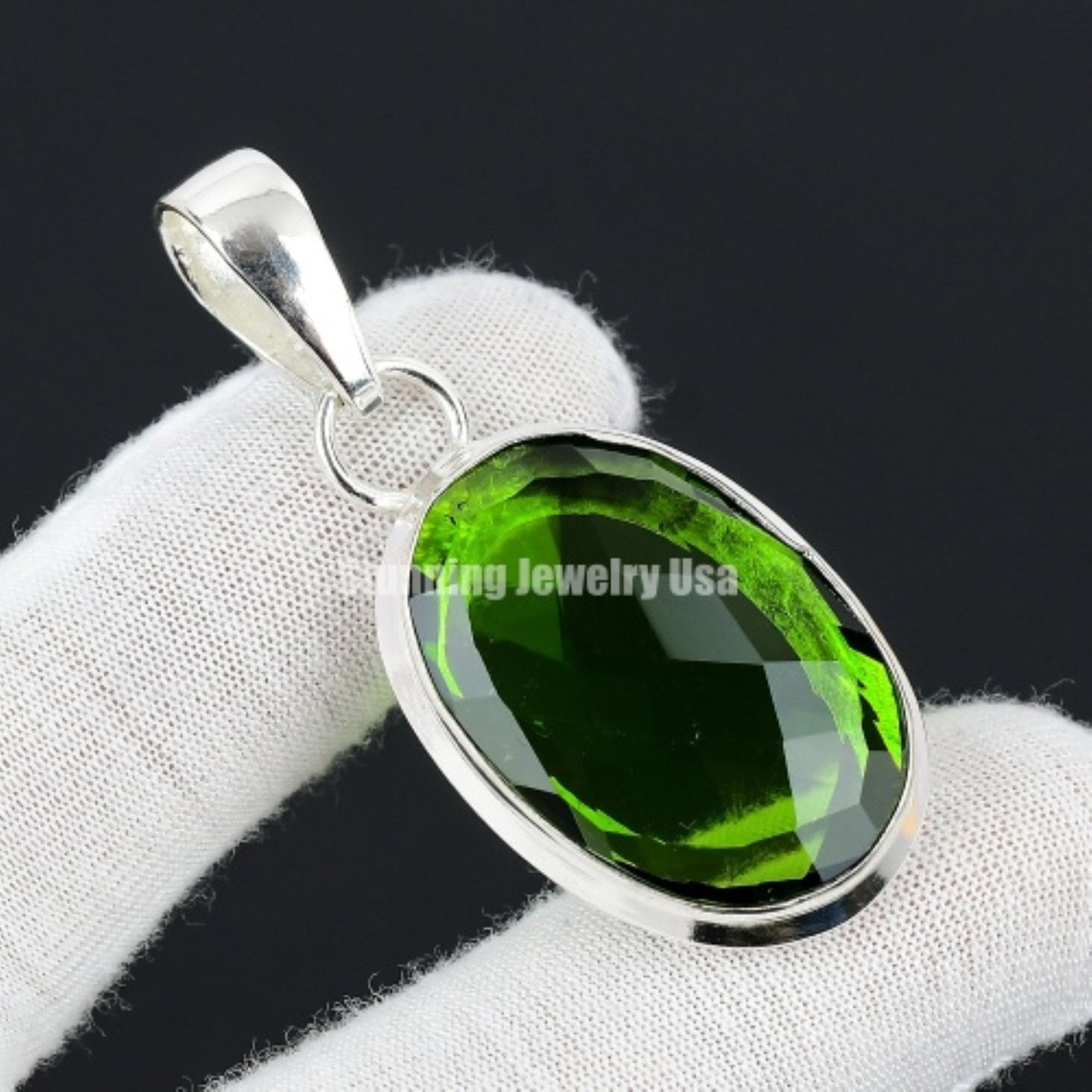 Green Tourmaline Gemstone Pendant
