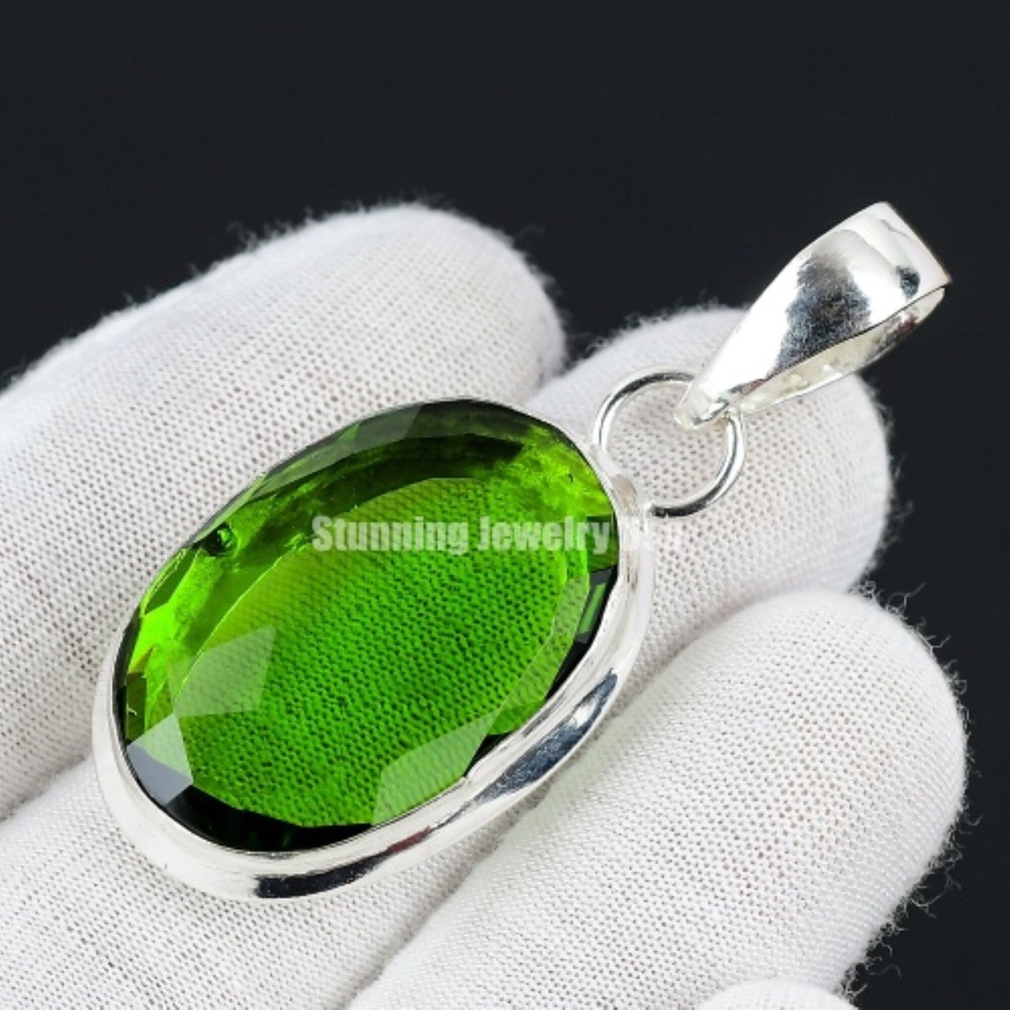 Green Tourmaline Gemstone Pendant