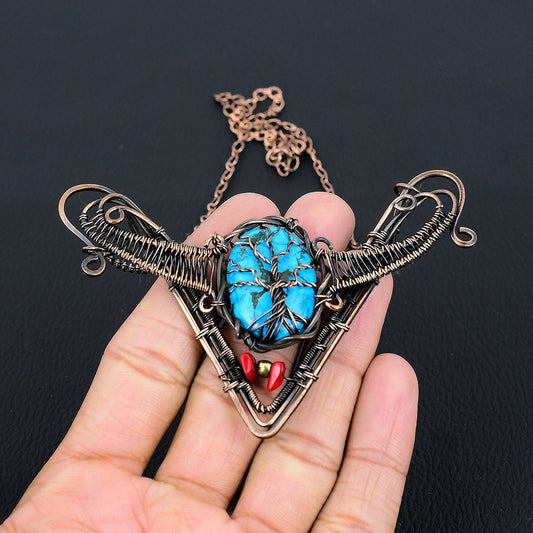 Turquoise Tree of Life Gemstone Pendant