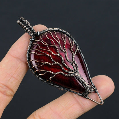 Red Fire Labradorite Gemstone Pendant