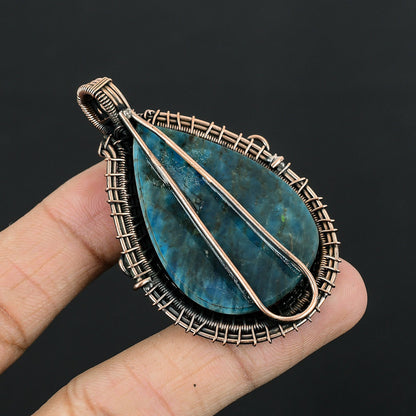 Neon Blue Apatite Gemstone Pendant