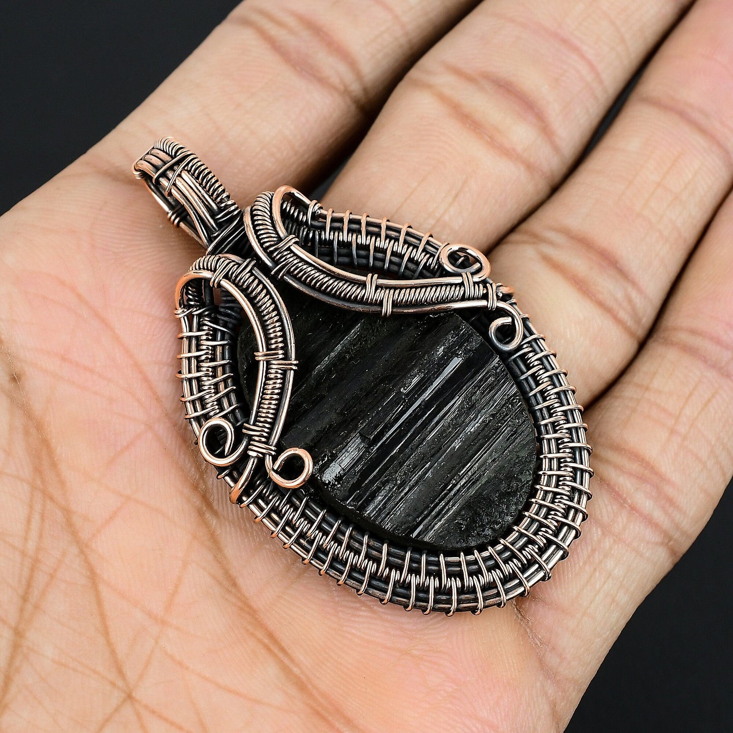 Black Tourmaline Gemstone Pendant