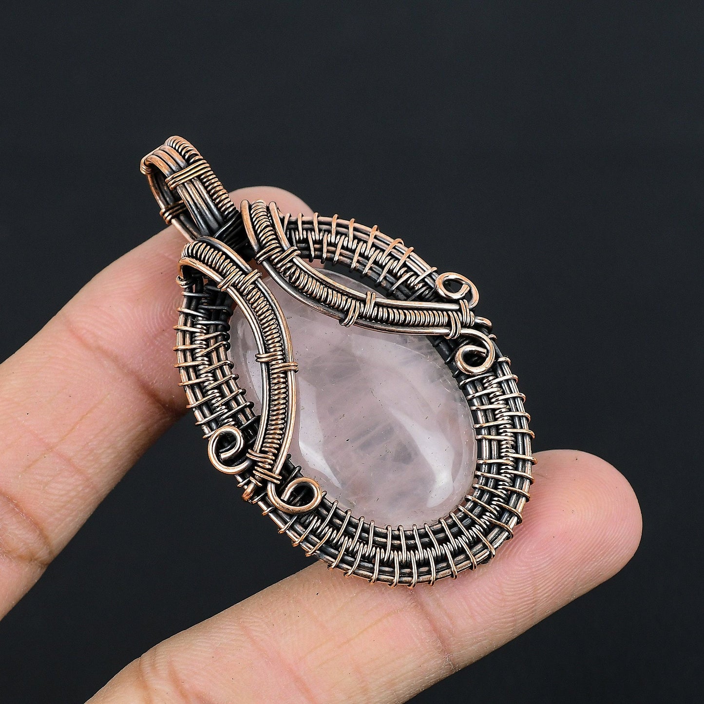 Pink Rose Quartz Gemstone Pendant