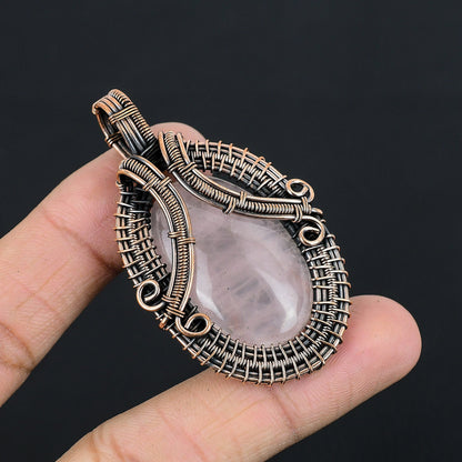 Pink Rose Quartz Gemstone Pendant
