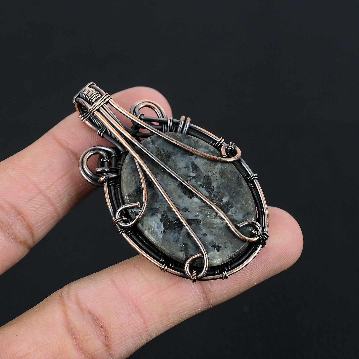 Gray Larvikite Gemstone Pendant