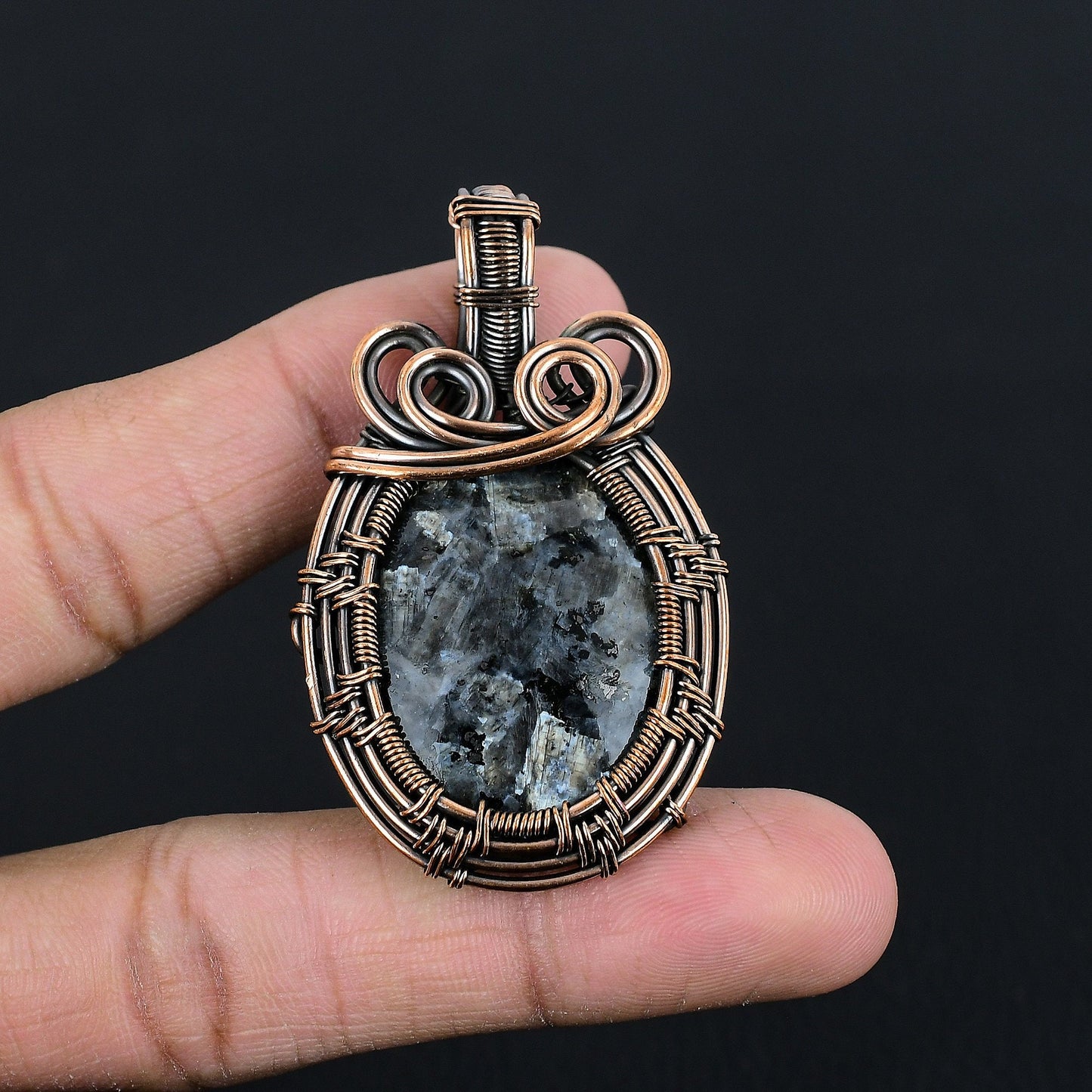 Gray Larvikite Gemstone Pendant