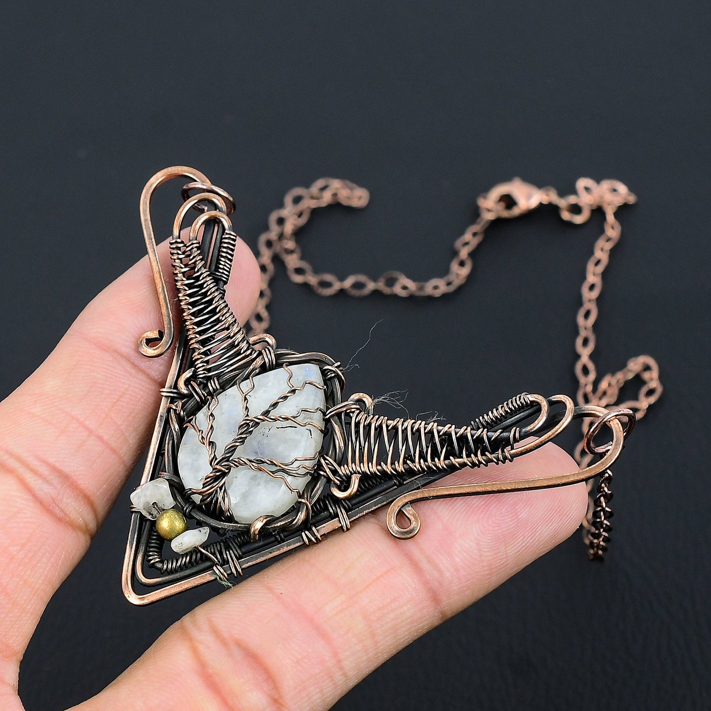Rainbow Moonstone Gemstone Necklace
