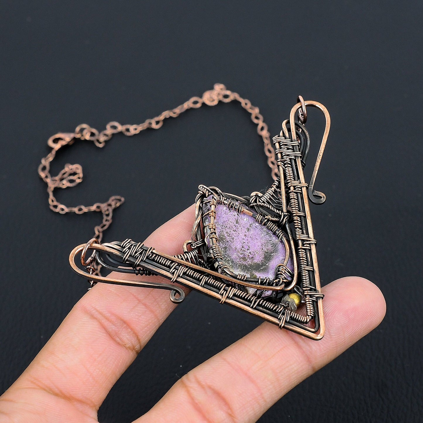 Purple Purpurite Gemstone Necklace