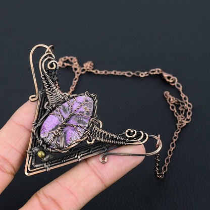 Purple Purpurite Gemstone Necklace
