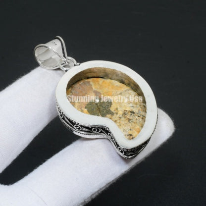 Iridescent Ammonite Gemstone Pendant
